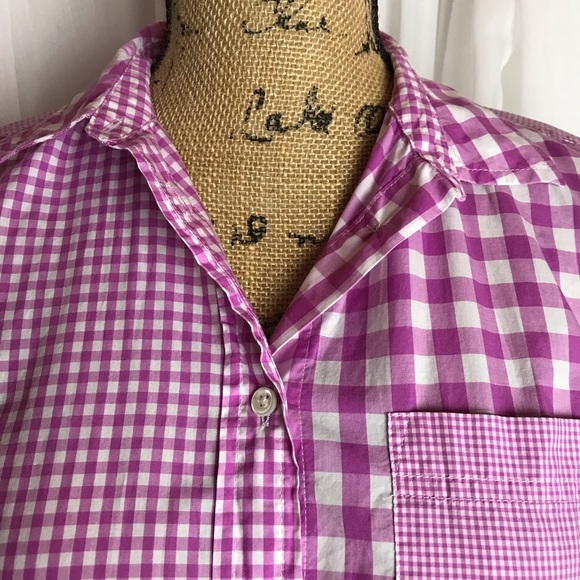 J Crew Boy Fit Gingham Cocktail Boyshirt - Picture 4 of 7